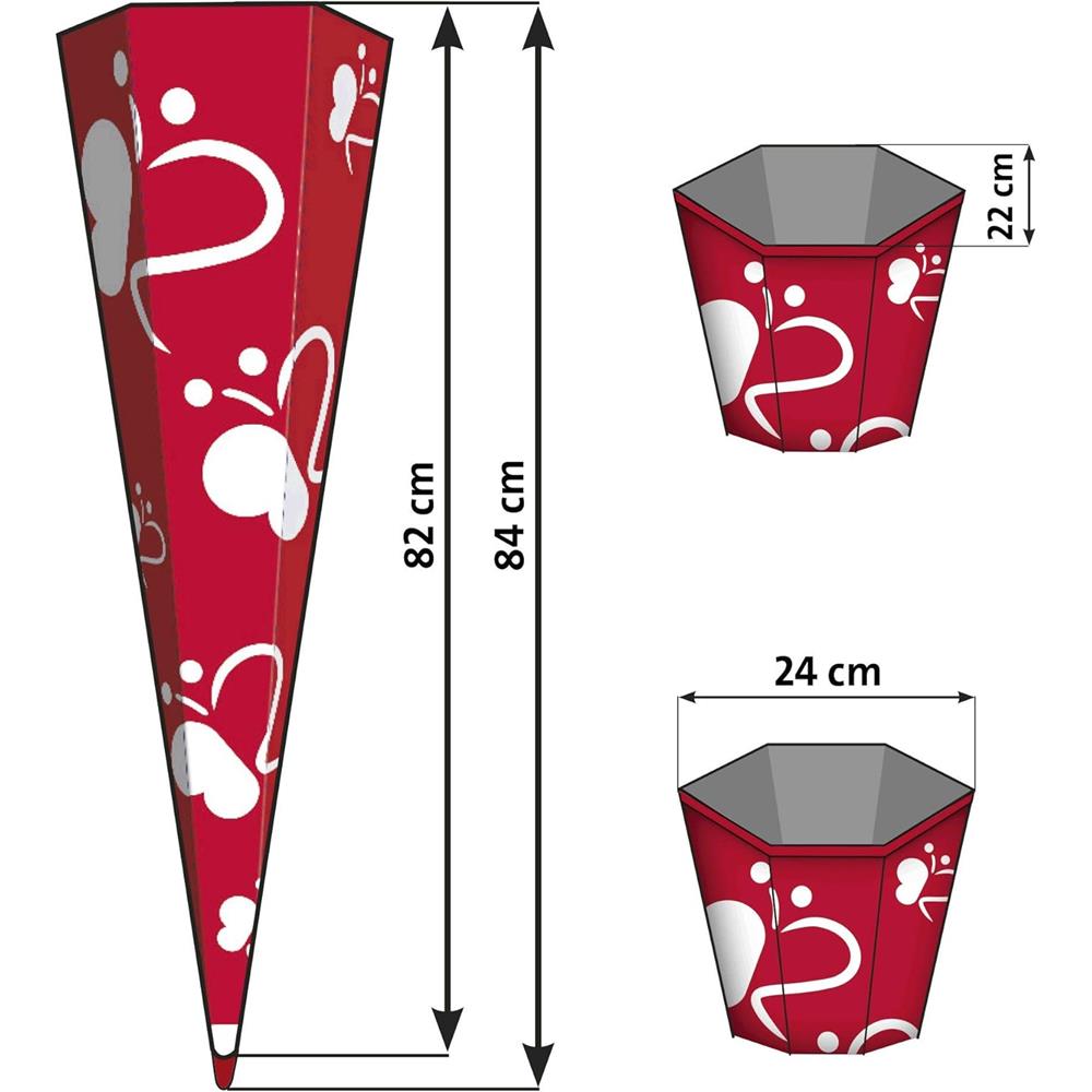 Roth Schultüte-Rohling/Basteltüte, zitronengelb, 85cm, eckig, Rot(h)-Spitze, mit Tüllverschluss (gelb)