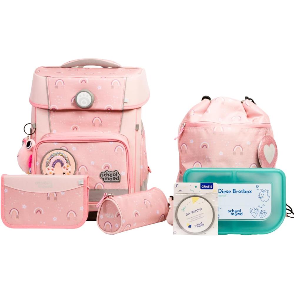 School-Mood Schulranzenset Champion Pro, Rainbow, 7-teilig