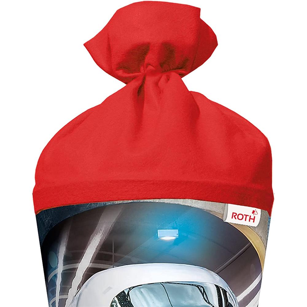 Roth Schultüte Schnellzug, 70cm, rund, Rot(h)-Spitze, Filzverschluss