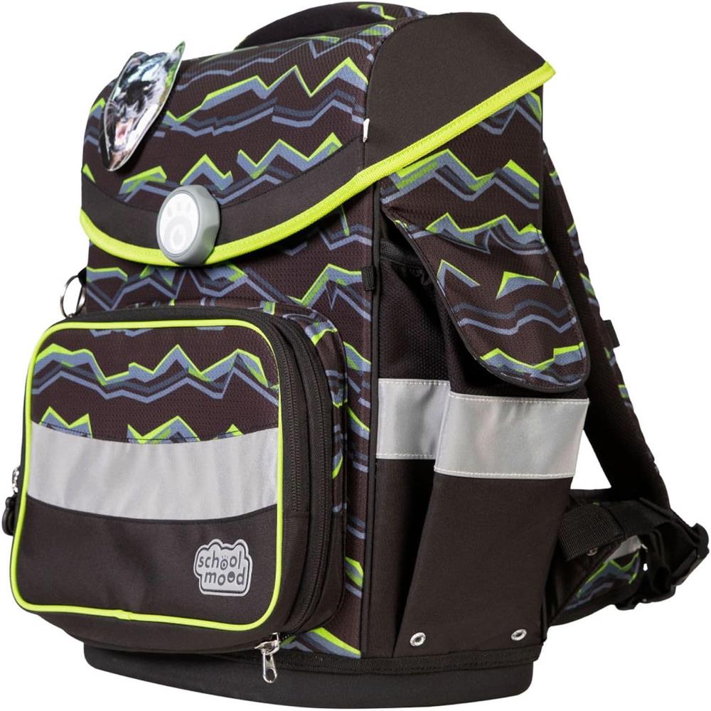 School-Mood Schulranzenset Timeless Pro Finn (Panther), 7-teilig