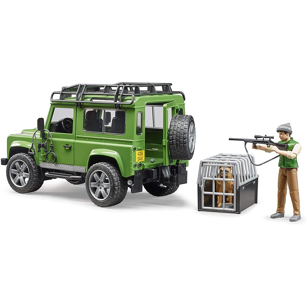Bruder 02587 - Land Rover Defender Station Wagon mit Förster und Hund