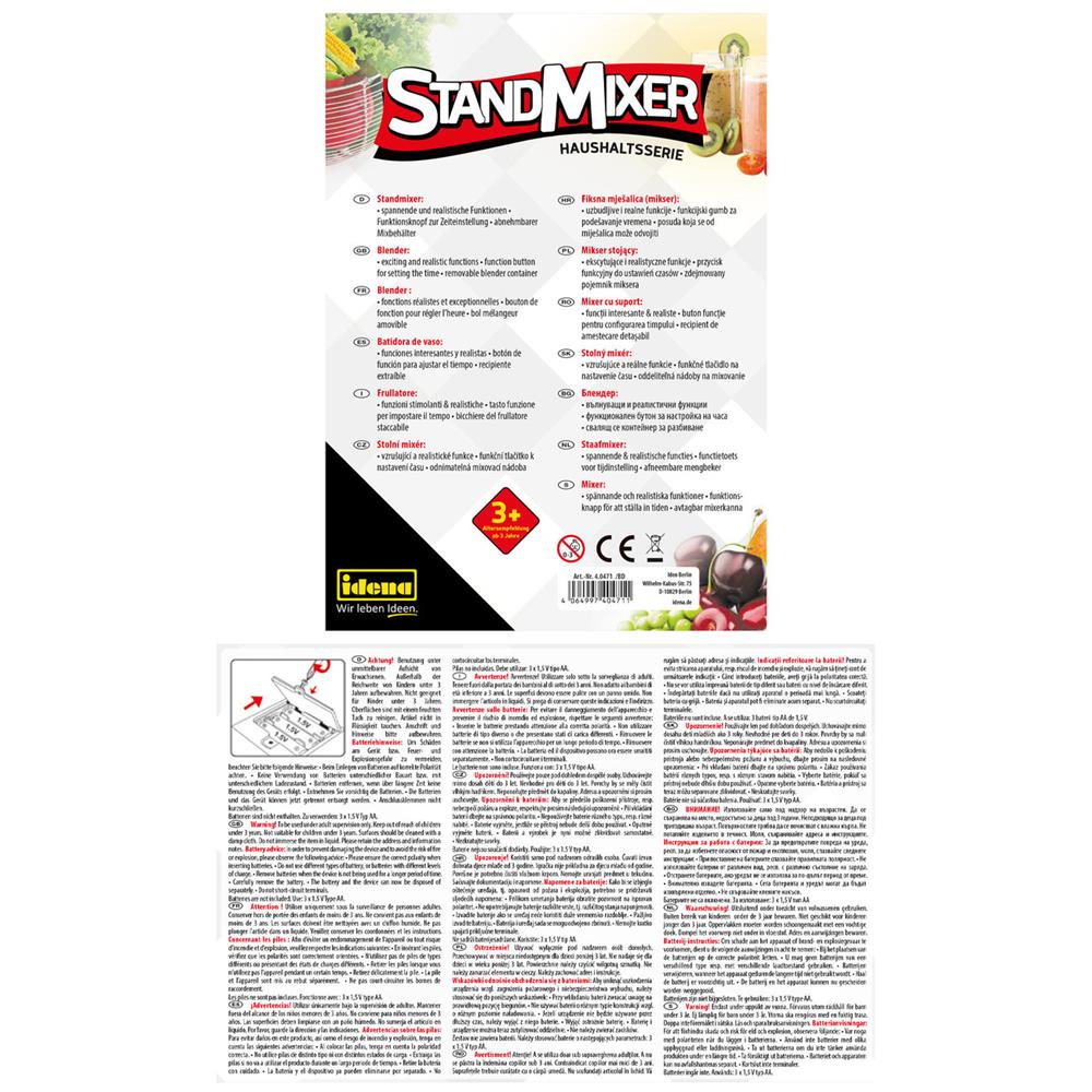 Idena Standmixer mit realistischen Soundeffekten - Zubehör für Spielküche