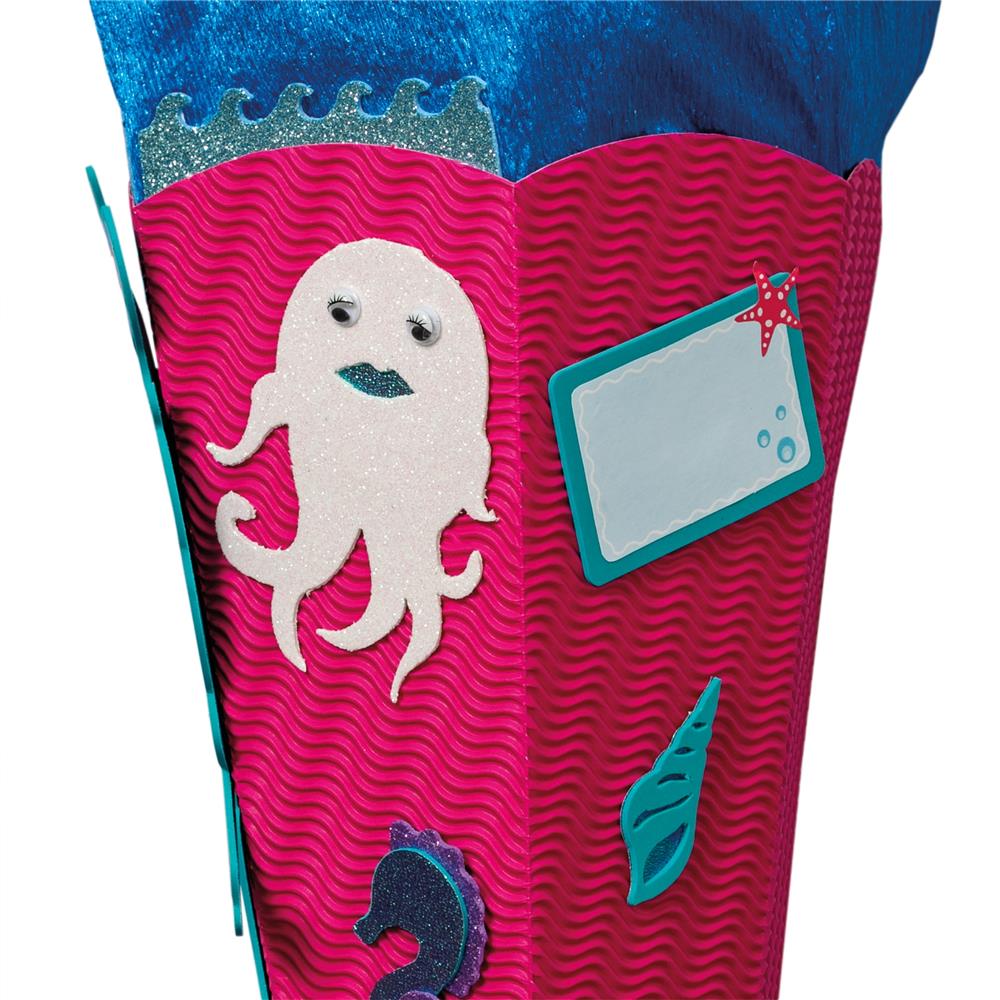 Roth Schultüte-Bastelset, Meerjungfrau, 68cm, eckig, Rot(h)-Spitze, Kreppverschluss