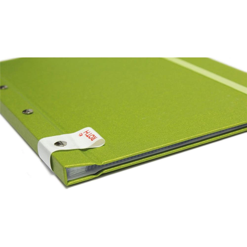 Roth Zeugnismappe Metallium Grün, mit 12 A4 Klarsichthüllen, im Buchleineinband