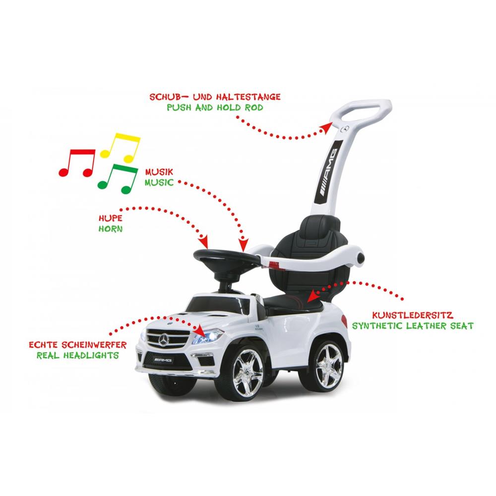 Jamara Rutscher Mercedes-AMG GL 63 weiß 2in1 - Rutschfahrzeug, mit Schiebestange