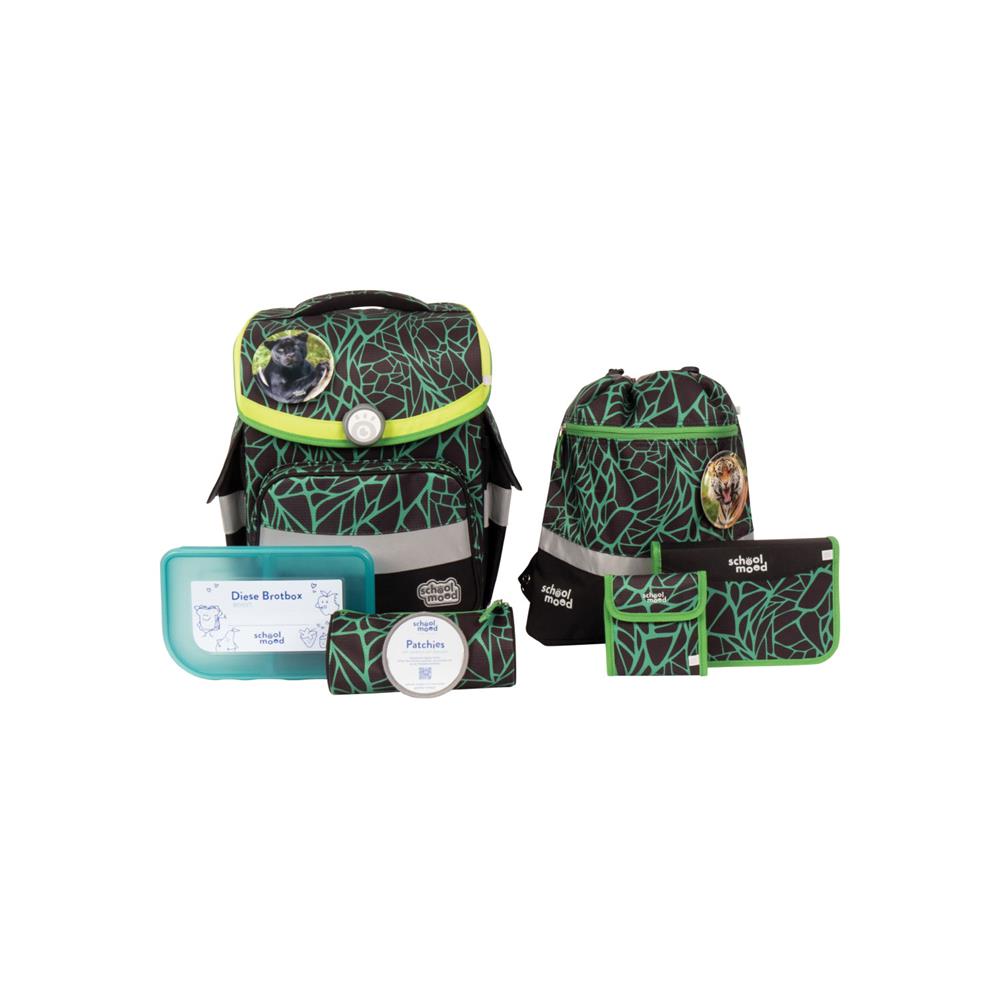 School-Mood Schulranzenset Timeless Air+ Linus (Panther, grün)