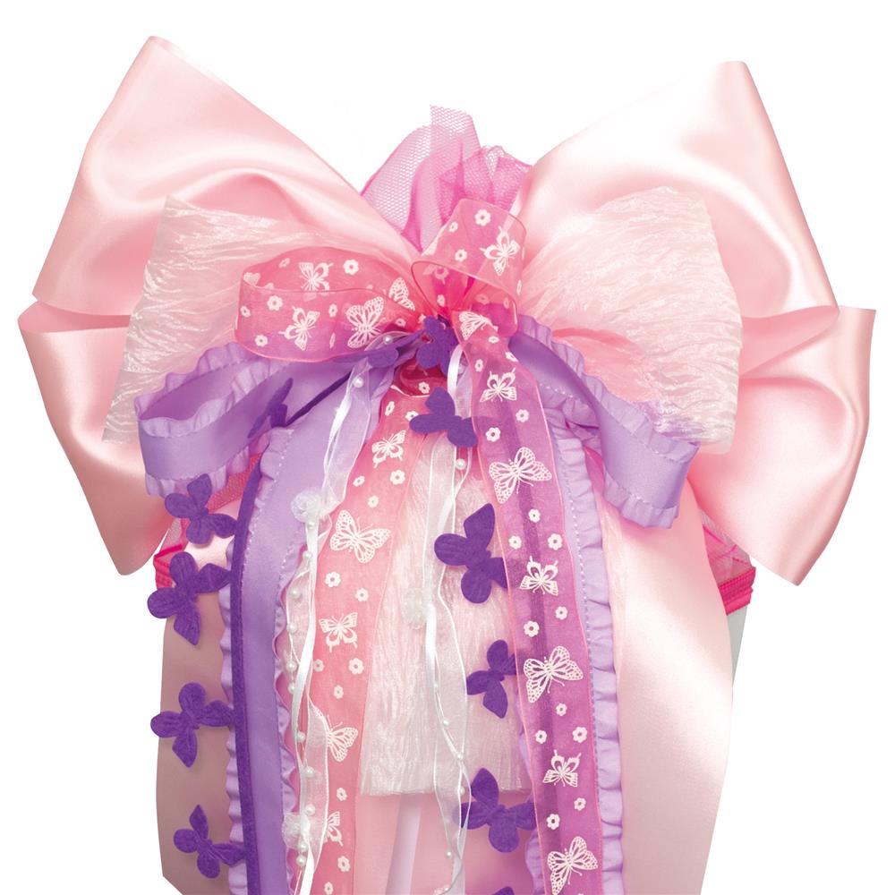 Roth XXL-Schultütenschleife "Fluffy Butterfly" (Rosa, Lila) fix und fertig gebunden