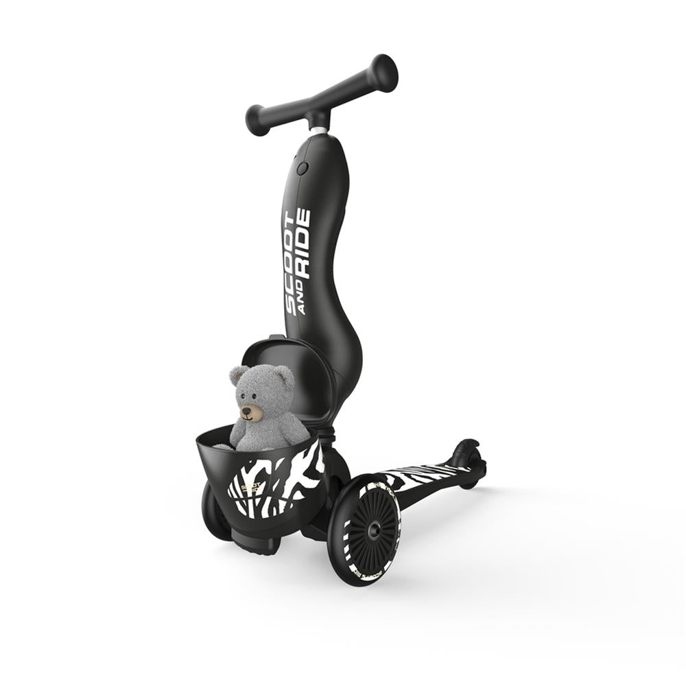 Scoot & Ride Highwaykick 1 Lifestyle, zebra - Kinderroller mit Aufbewahrungsbox