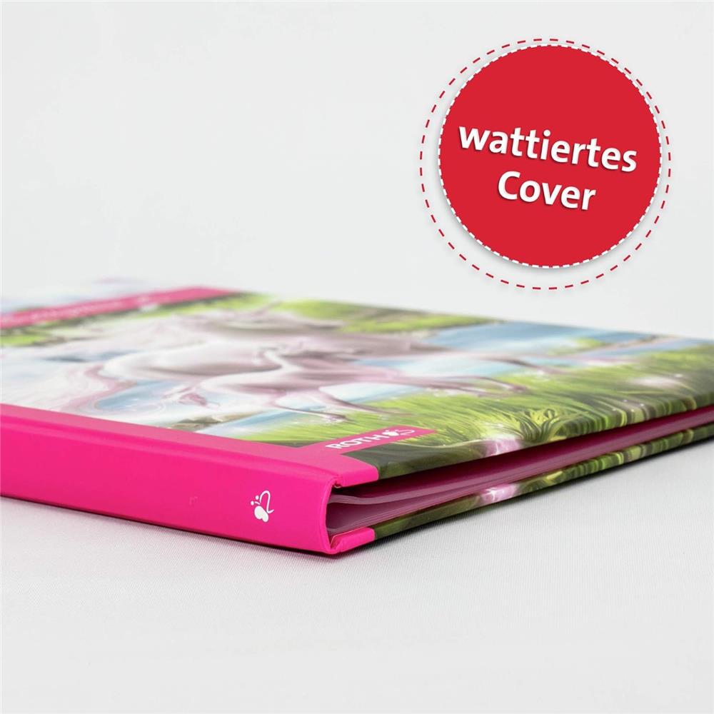 Roth Zeugnismappe Einhorn mit Fohlen, mit 10 A4 Klarsichthüllen