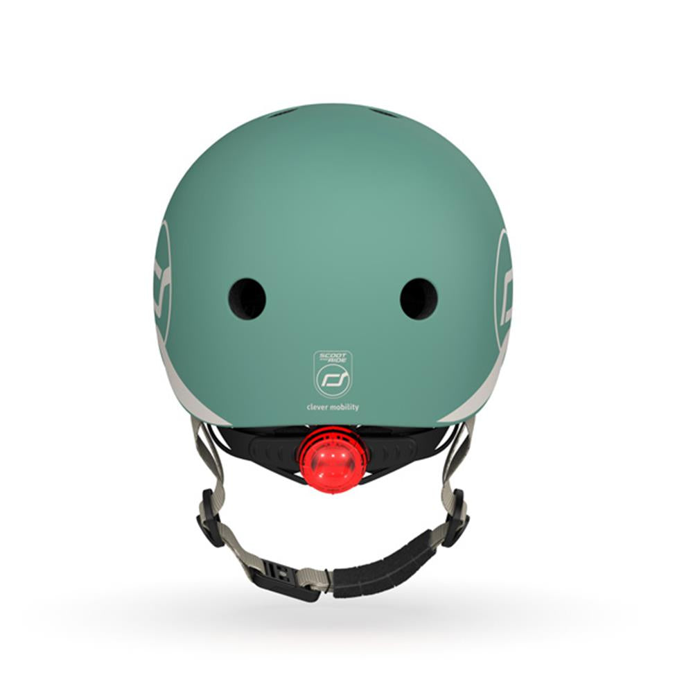 Scoot & Ride Kinderhelm Größe XXS-S (45-51 cm) forest - Schutzhelm mit LED-Licht