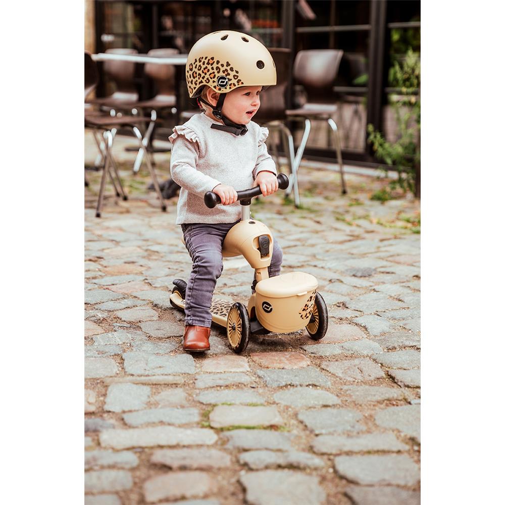 Scoot & Ride Highwaykick 1 Lifestyle, leopard - Kinderroller mit Aufbewahrungsbox