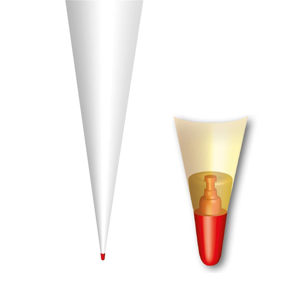 Roth Schultüte-Rohling/Basteltüte, weiß, 70cm, rund, Rot(h)-Spitze, ohne Verschluss