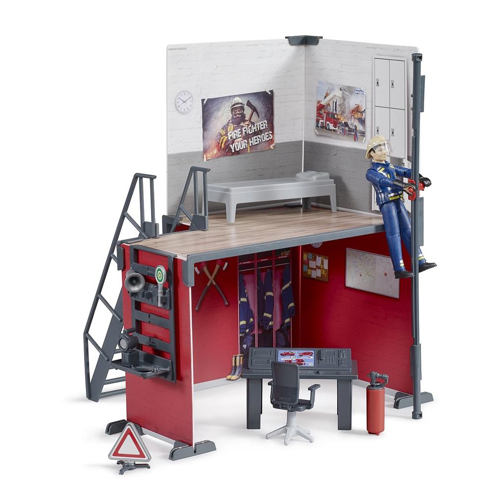 Bruder 62702 - bworld Feuerwehrstation mit Feuerwehrmann