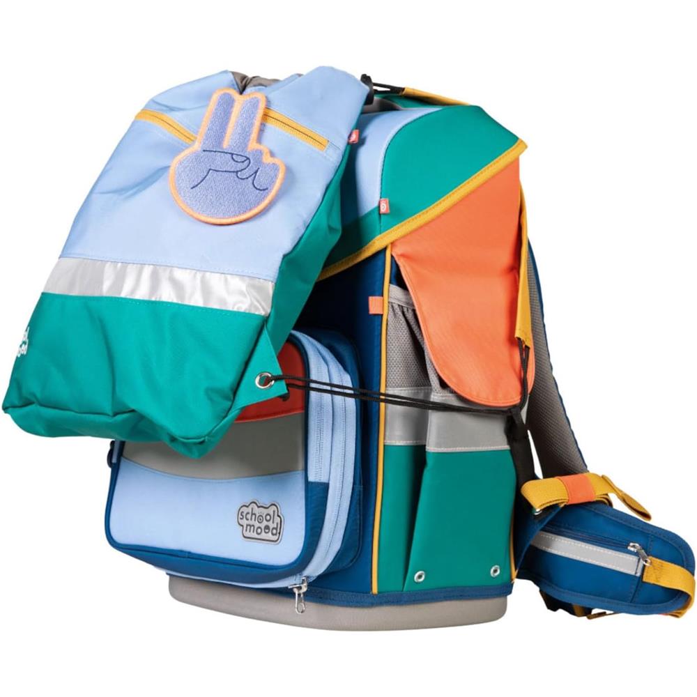 School-Mood Schulranzenset Timeless Pro Happy Sapphire (Happy Colours Collection), 6-teilig