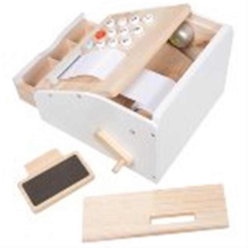 Goki Kasse mit Öffnungsgeräusch, aus Holz - Zubehör für Kaufladen