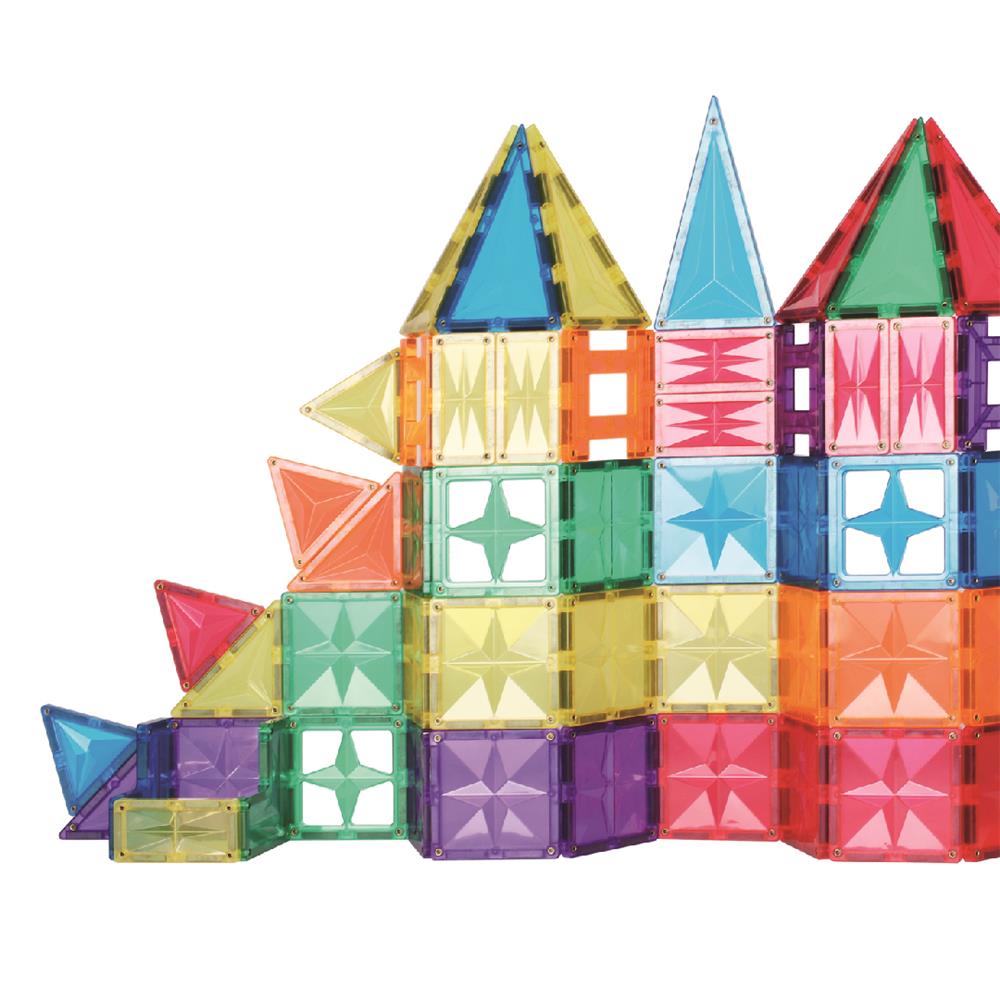 Cleverclixx Erfindungs-Bausatz in Knallfarben 110 Teile, abwechslungsreiche Formen, Magnetspielzeug