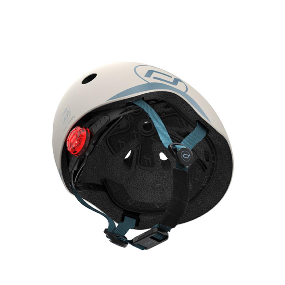 Scoot & Ride Kinderhelm Größe XXS-S (45-51 cm) ash - Schutzhelm mit LED-Licht