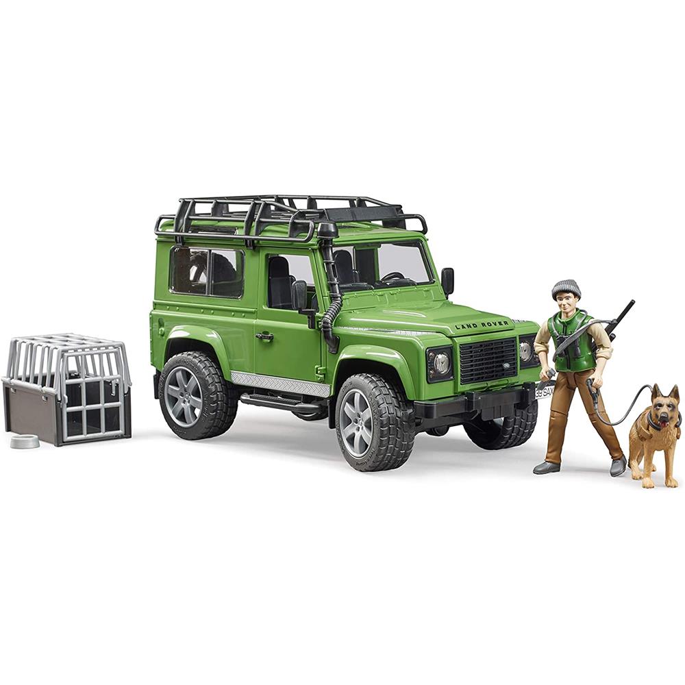 Bruder 02587 - Land Rover Defender Station Wagon mit Förster und Hund