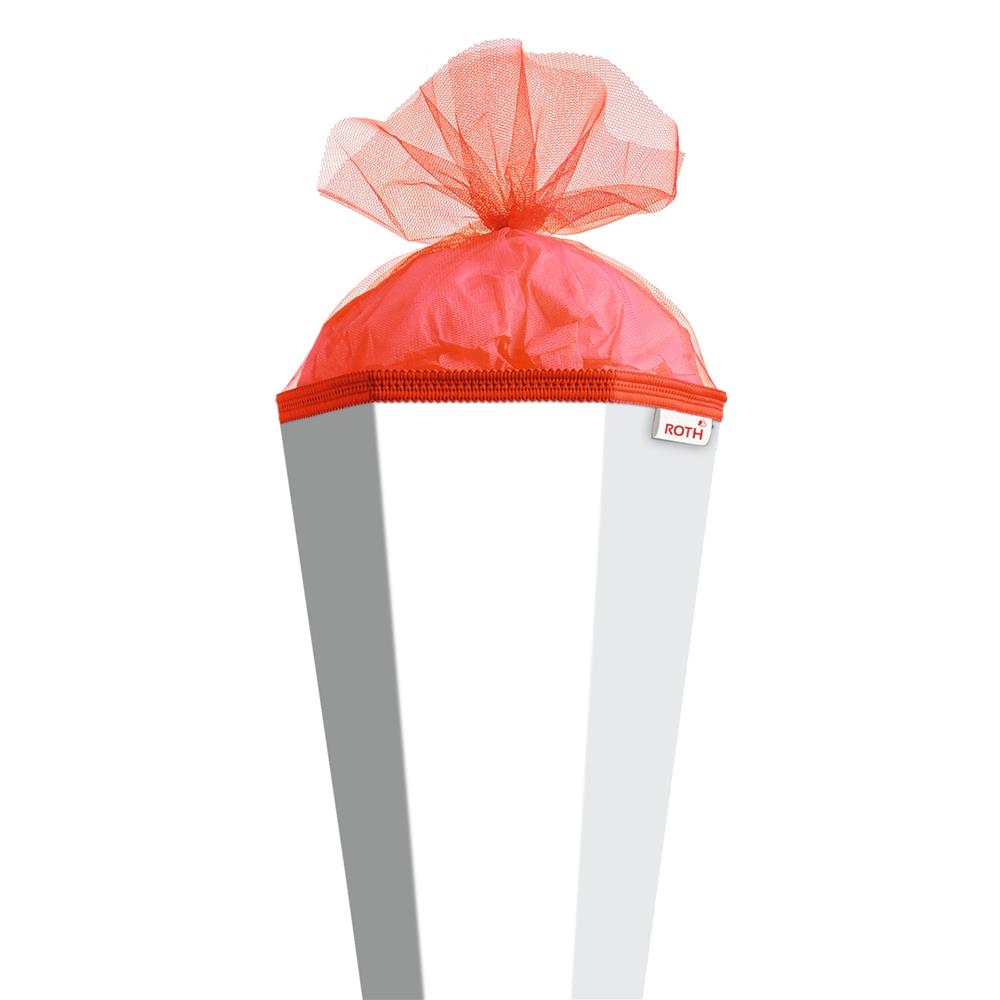 Roth Schultüte-Rohling/Basteltüte, weiß, 85cm, eckig, Rot(h)-Spitze, mit Tüllverschluss (rot)