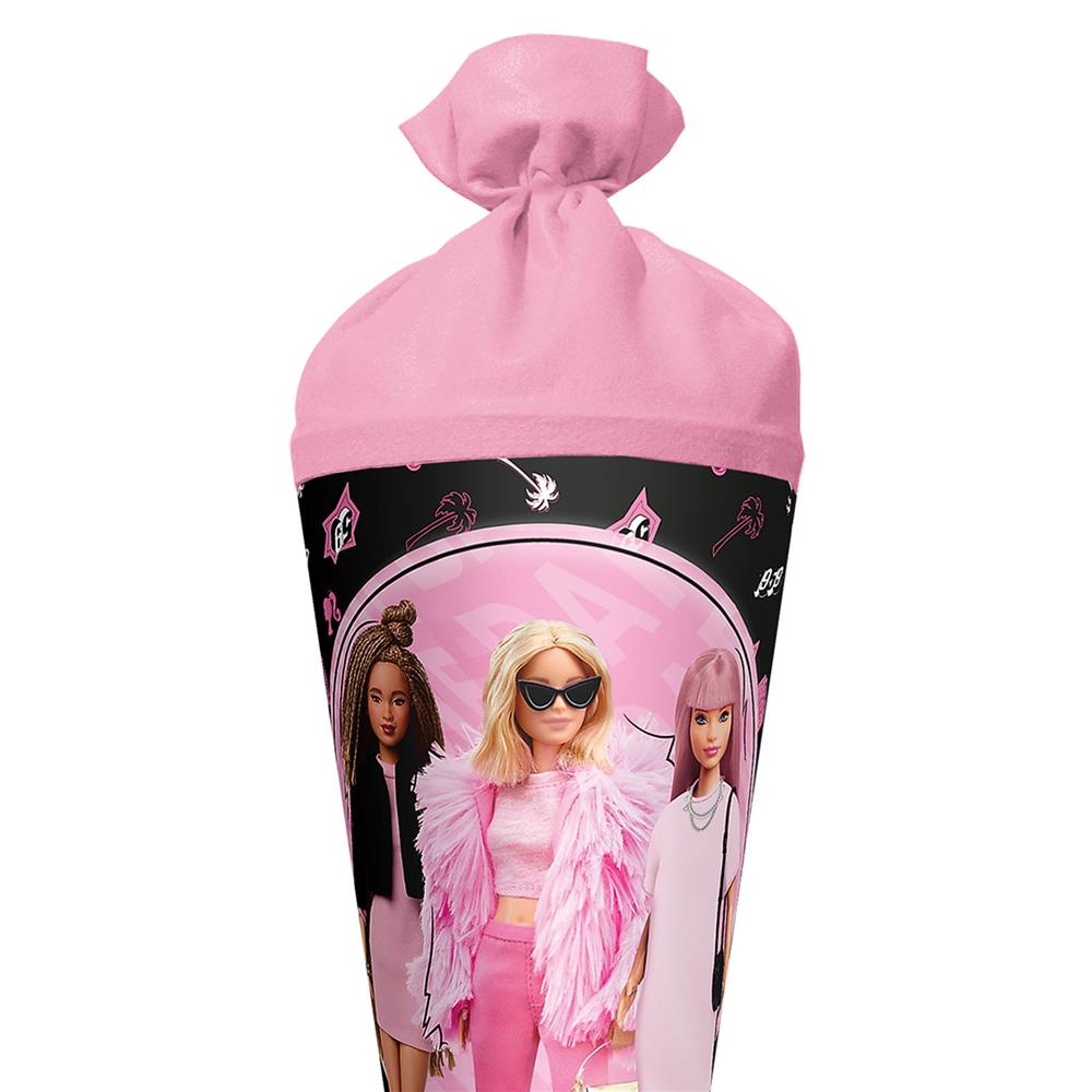 Roth Schultüte Barbie, 70cm, rund, Rot(h)-Spitze, Filzverschluss