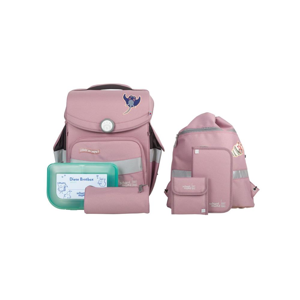 School-Mood Schulranzenset Timeless Calamary (Ocean Collection, pink)