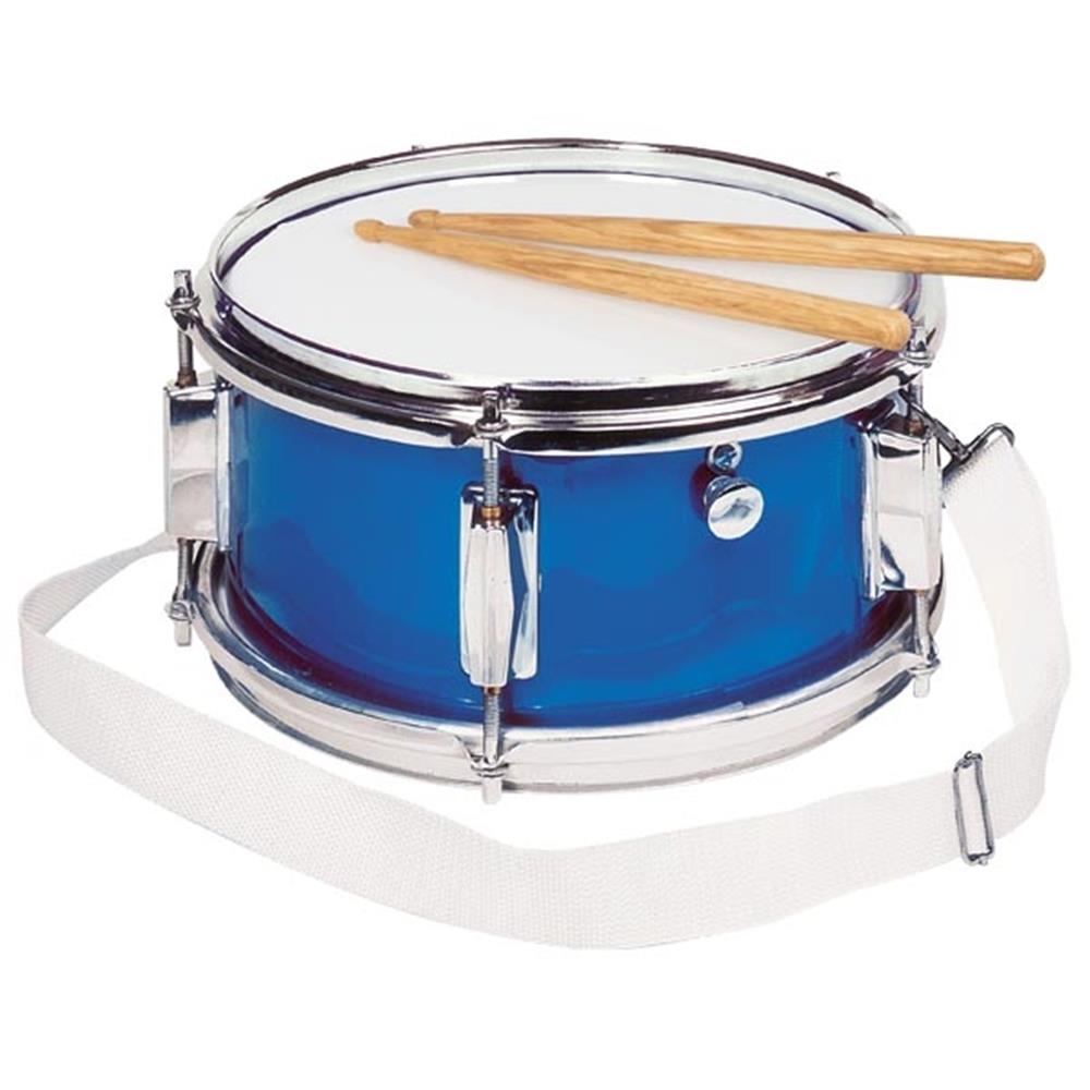 Goki Spielmannszug-Trommel mit Snare, blau - Musikinstrument für Kinder