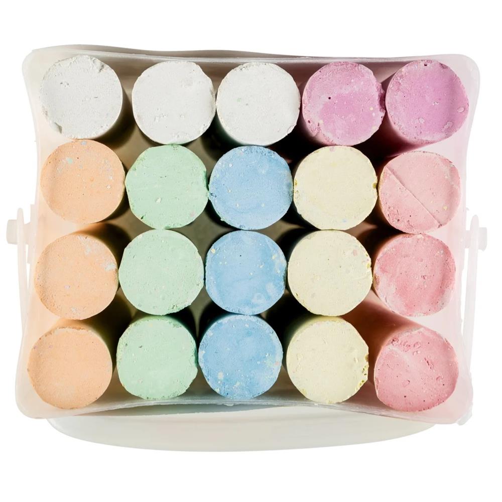 Idena Straßenmalkreide – 20 Stangen in 7 Farben, inkl. praktischer Transportbox