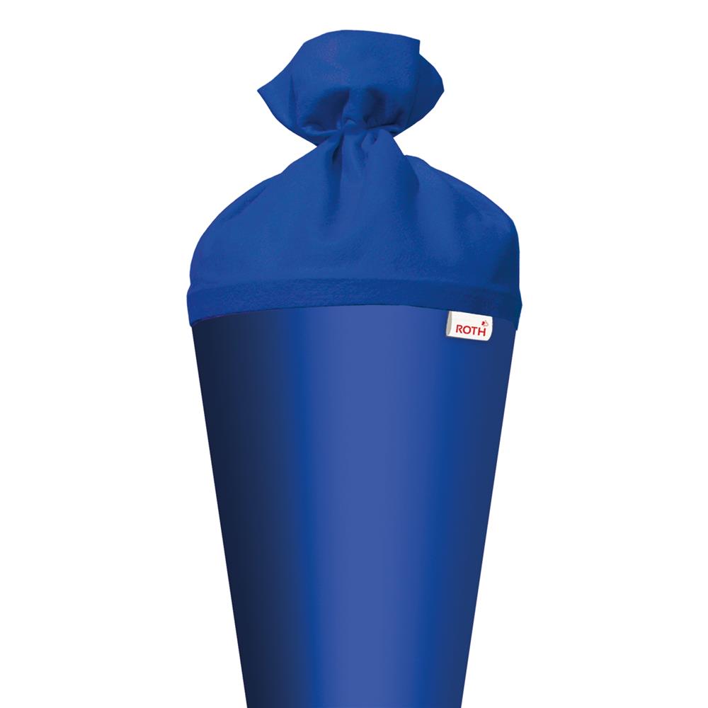 Roth Schultüte-Rohling/Basteltüte, ultramarinblau, 70cm, rund, Rot(h)-Spitze, mit Filzverschluss