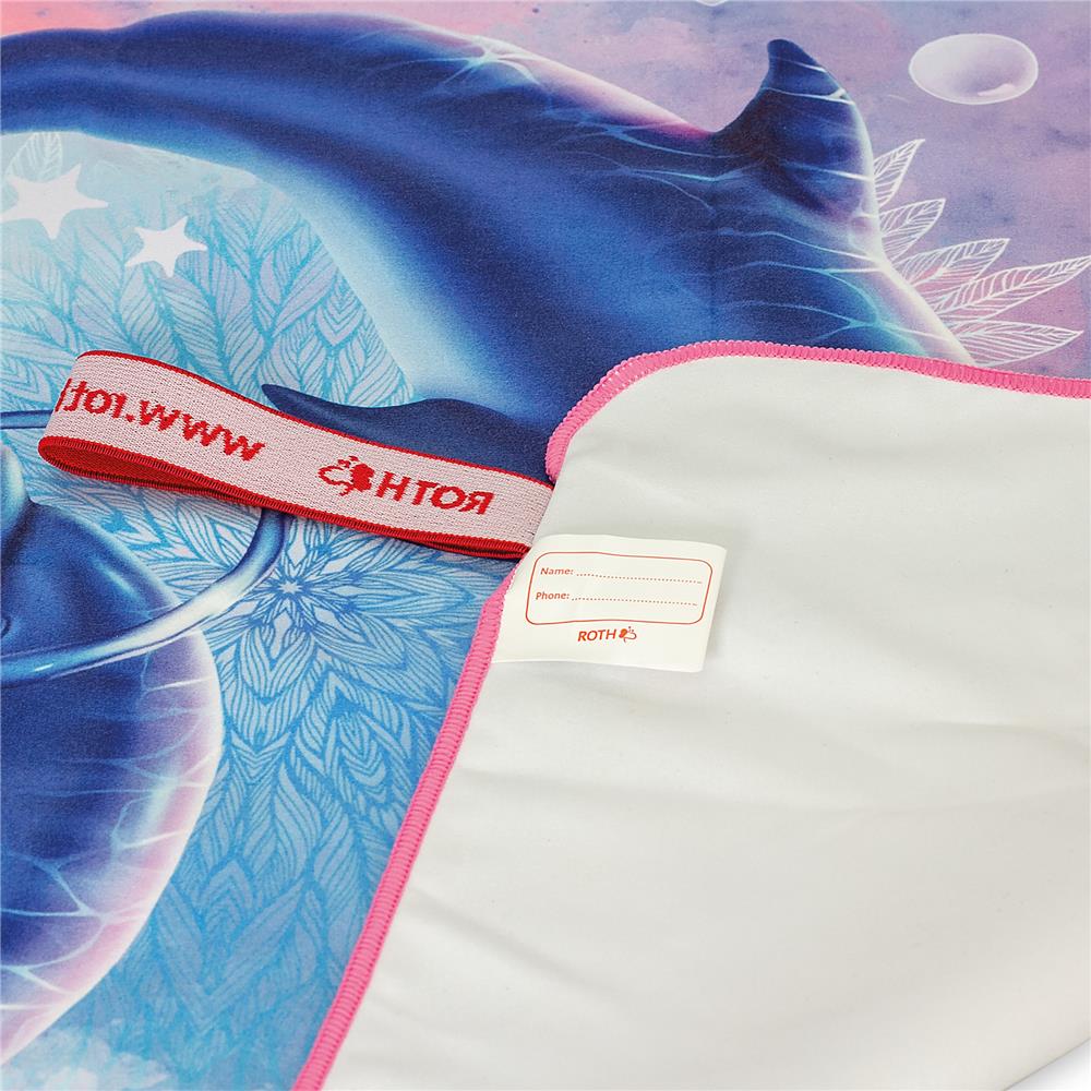 Roth Kinder-Badetuch, Delfine, 60x120 cm, platzsparend, schnell trocknend