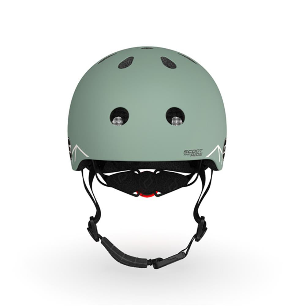 Scoot & Ride Kinderhelm Größe XXS-S (45-51 cm) green lines - Schutzhelm mit LED-Licht