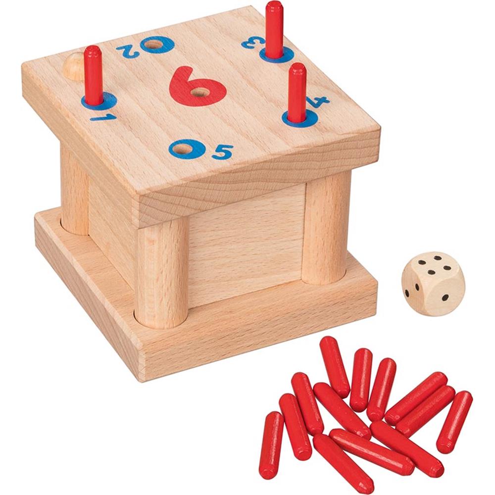 Goki Steckspiel Die verflixte 6 - Würfelspiel (Feinmotorik, logisches Denken)