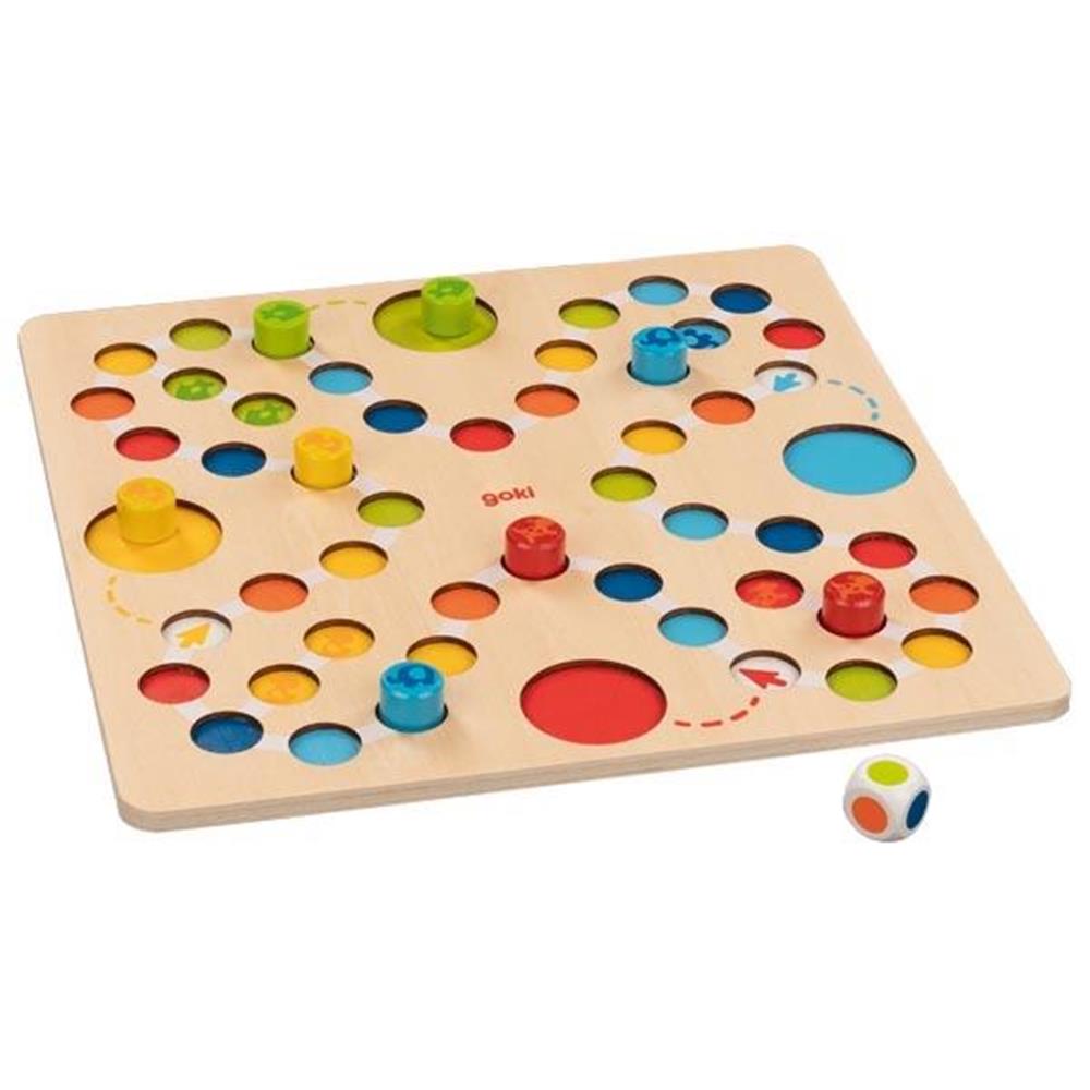 Goki Brettspiel Mein erstes Ludo, Würfelspiel, für 2-4 Spieler