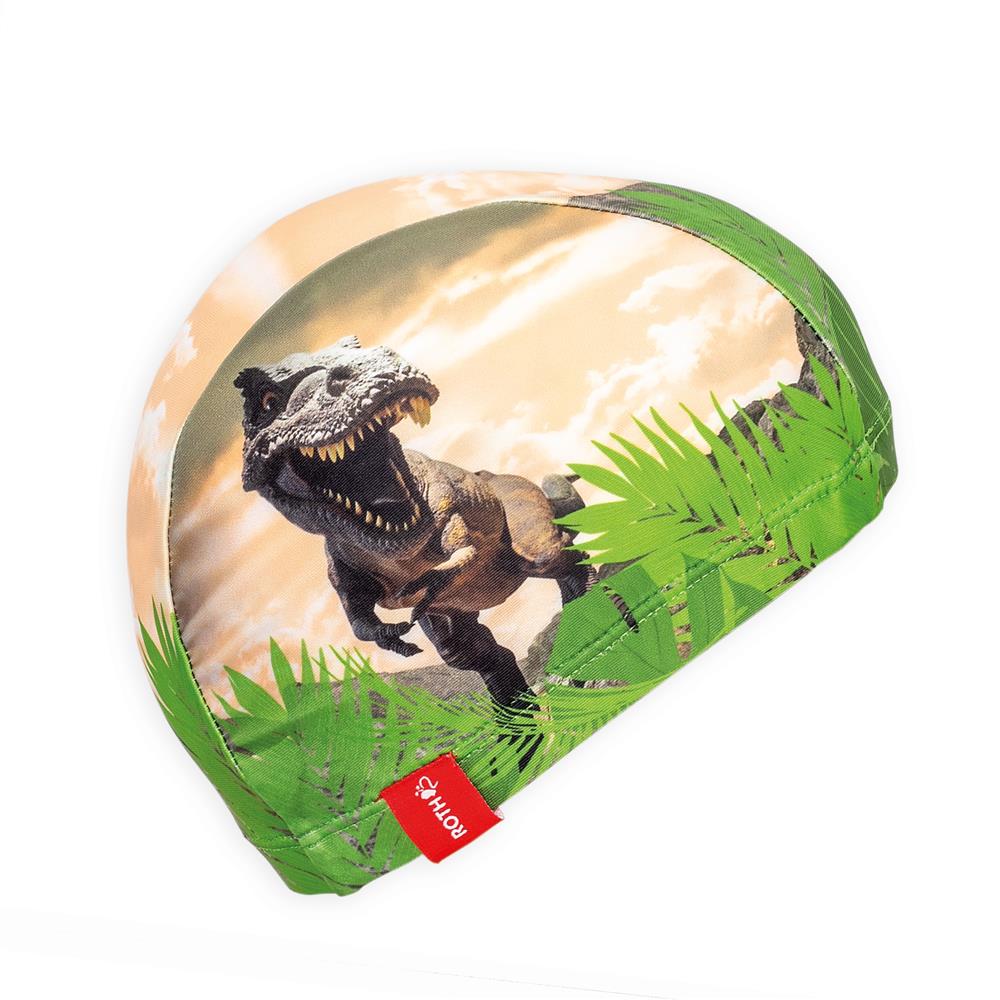Roth Kinder-Badekappe, Dinosaurier Tyrannosaurus, für den Schwimmunterricht, schnell trocknend