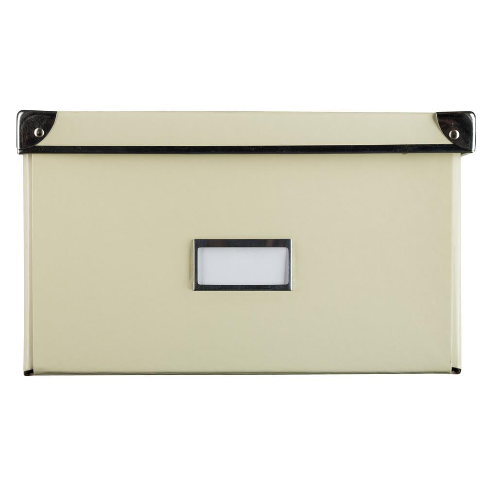 Idena Aufbewahrungsbox mit Deckel und Beschriftungsfeld, creme