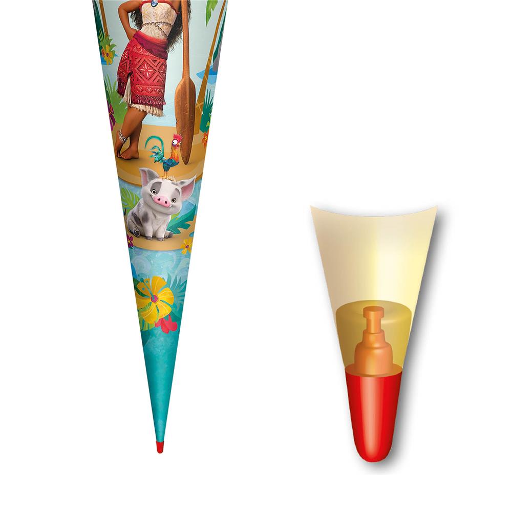 Roth Schultüte Disney Vaiana, 70cm, rund, Rot(h)-Spitze, Filzverschluss