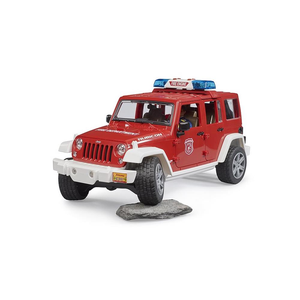 Bruder 02528 - Jeep Wrangler Unlimited Rubicon Feuerwehrfahrzeug mit Feuerwehrmann