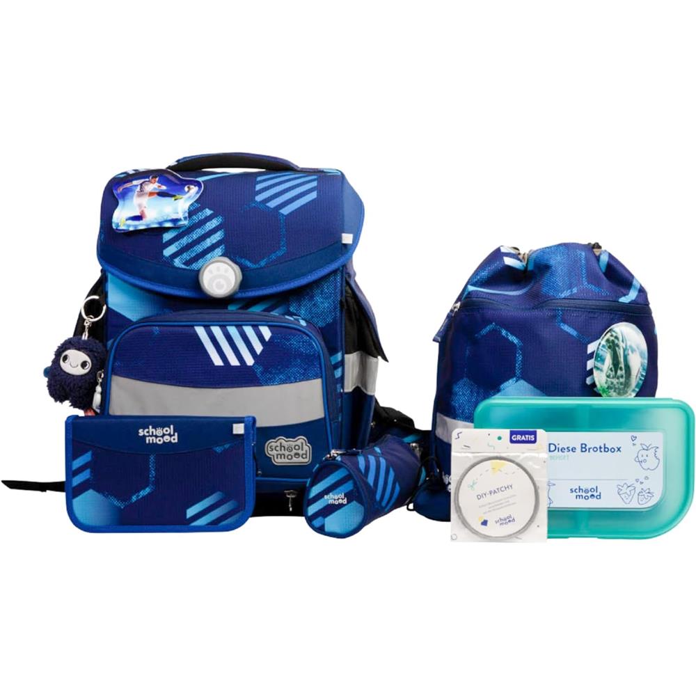 School-Mood Schulranzenset Timeless Pro Jonas (Fußball), 7-teilig