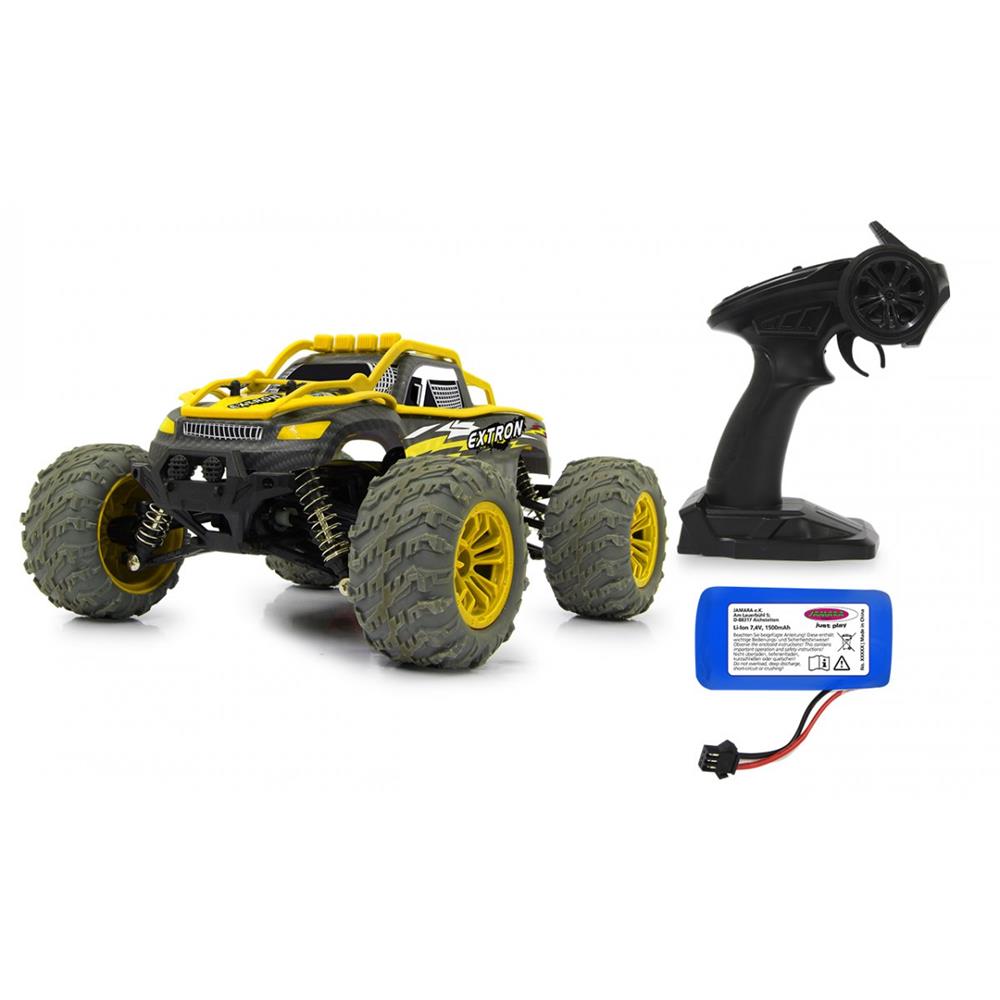 Jamara RC Offroad Truggy Extron 1:14 Gelb 2,4GHz funkferngesteuertes Fahrzeug mit Allrad