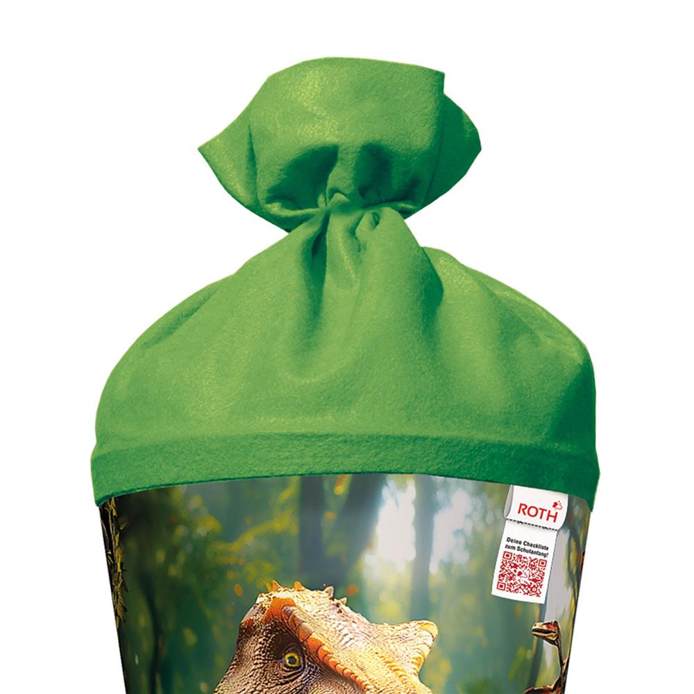 Roth Schultüte Dinosaurier T-Rex Welt, 70cm, rund, Rot(h)-Spitze, Filzverschluss