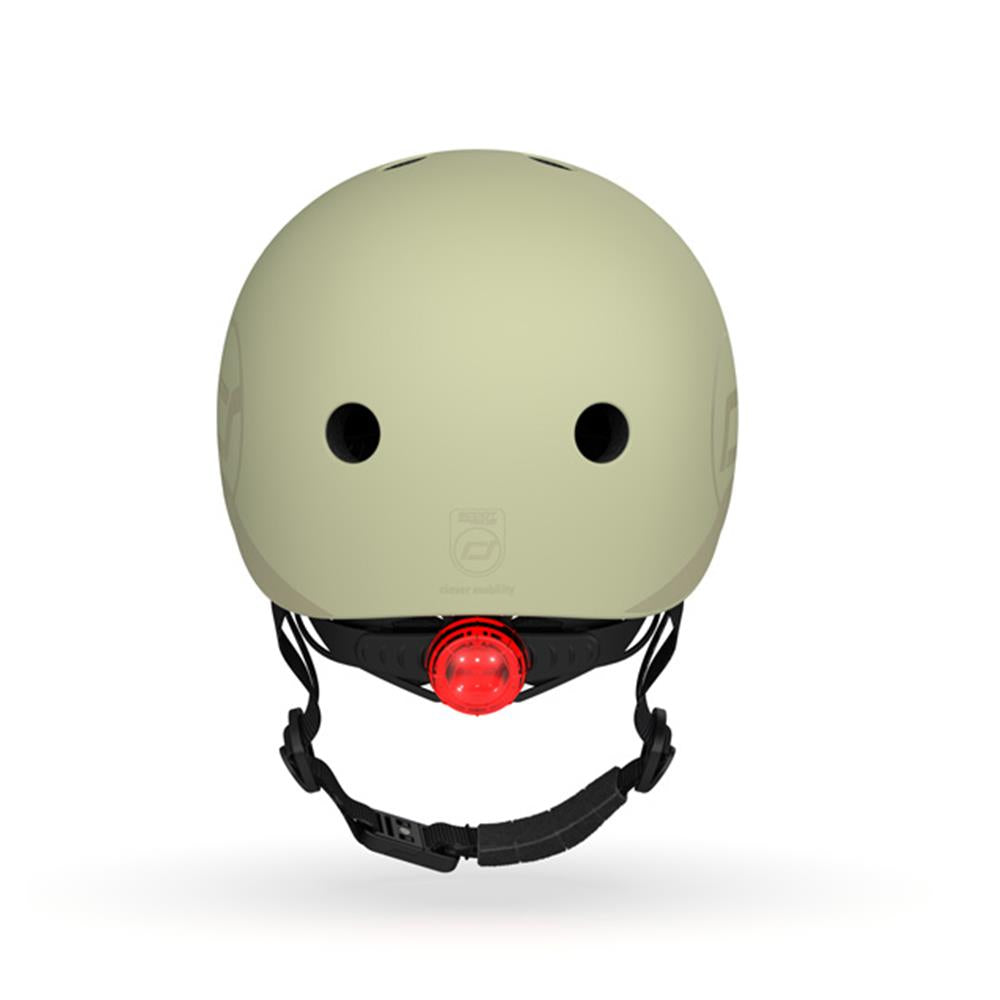 Scoot & Ride Kinderhelm Größe S-M (51-55 cm) olive - Schutzhelm mit LED-Licht