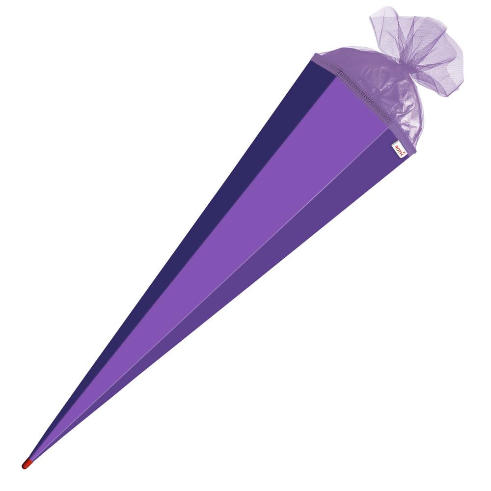 Roth Schultüte-Rohling/Basteltüte, lila, 85cm, eckig, Rot(h)-Spitze, mit Tüllverschluss (lila)