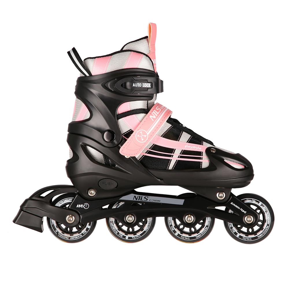 NILS EXTREME NH18366A 2in1 Inliner Schlittschuhe Gr. 39-43, Rosa-Weiß, verstellbar