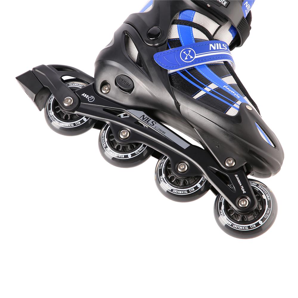 NILS EXTREME NH18366A 2in1 Inliner Schlittschuhe Kinder Gr. 34-38, Dunkelblau, verstellbar