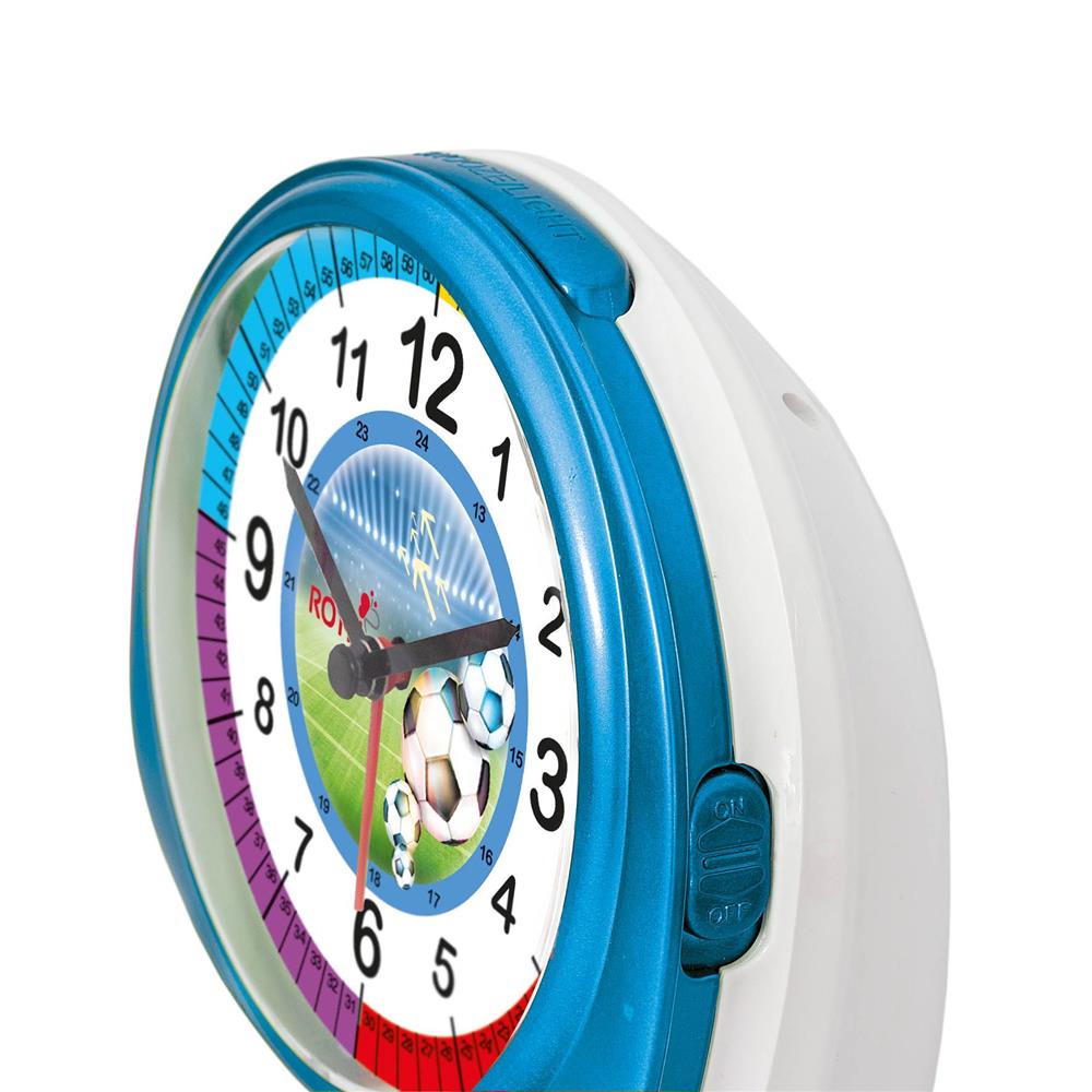 Roth Kinderwecker Fußball Set – Lernwecker mit Stempel zum Uhrzeit lernen