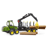 Bruder 02133 - John Deere 1210E Rückezug mit 4 Baumstämmen und Holzgreifer