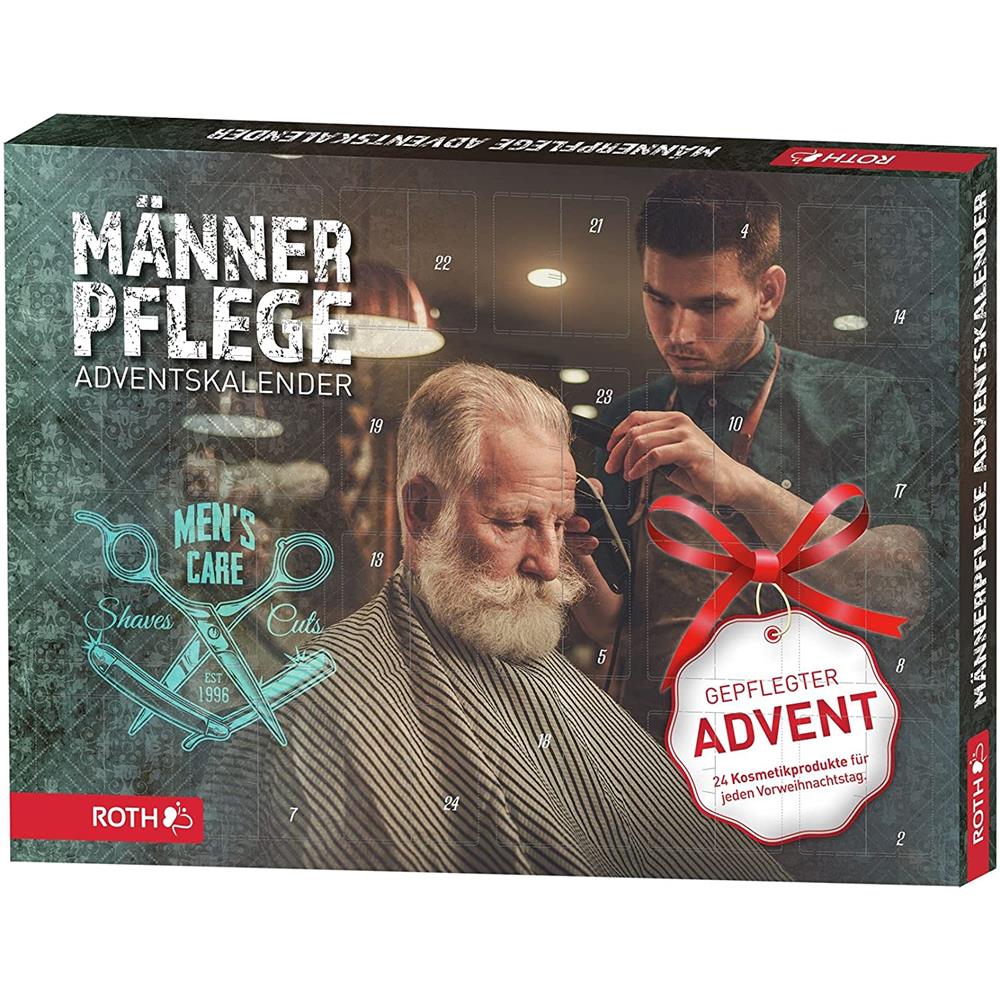 Roth Männerpflege-Adventskalender – 24 Pflegeprodukte für Bart, Haut & Haar – Geschenk für Männer