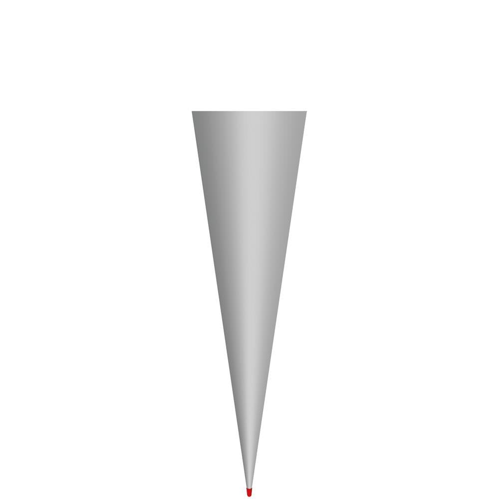 Roth Schultüte-Rohling/Basteltüte, grau, 70cm, rund, Rot(h)-Spitze, ohne Verschluss