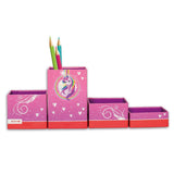 Roth Stifteköcher Set, Einhornportrait, Stiftehalter mit 4 faltbaren Boxen aus Pappe
