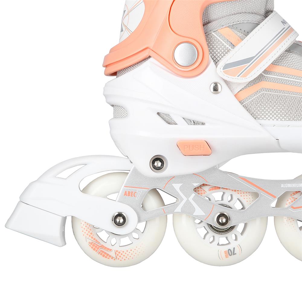 NILS EXTREME NH18190 2in1 Inliner Schlittschuhe Kinder Gr. 34-38, Weiß-Rosa, verstellbar