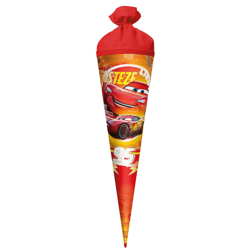 Roth Schultüte Disney Cars mit Folieneffekt, 70cm, rund, mit Rot(h)-Spitze und rotem Filzverschluss